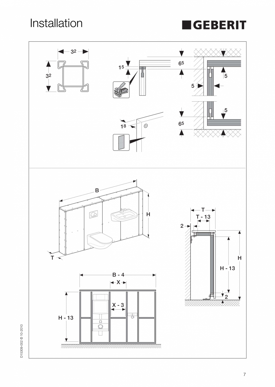 Pagina 7-Instructiuni de instalare a sistemului GIS GEBERIT Instructiuni montaj, utilizare Engleza 