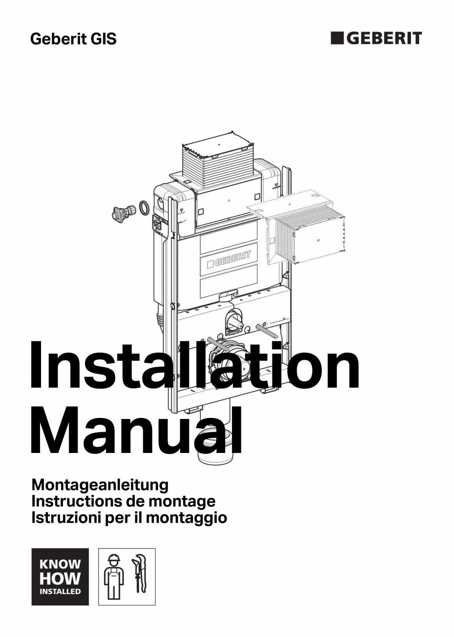 Pagina 1-Instructiuni de montaj pentru elementul de instalare Geberit GIS, pentru WC suspendat GEBERIT...