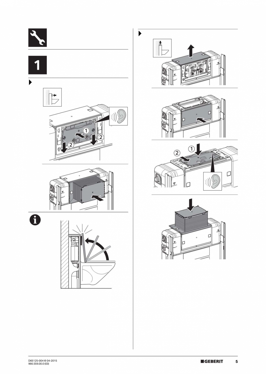 Pagina 5-Instructiuni de montaj pentru elementul de instalare Geberit GIS, pentru WC suspendat GEBERIT...
