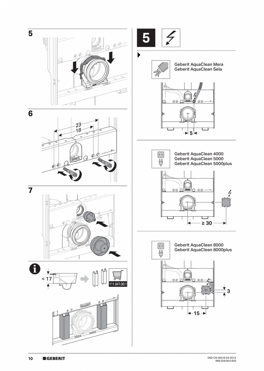 Pagina 10-Instructiuni de montaj pentru elementul de instalare Geberit GIS, pentru WC suspendat GEBERIT...