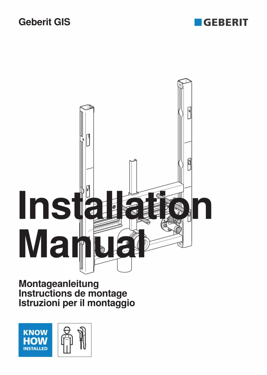 Pagina 1-Instructiuni de instalare pentru elementul Geberit GIS pentru bideu, universal GEBERIT Instructiuni ...