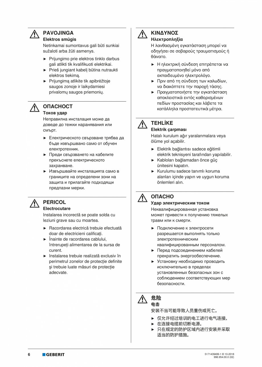 Pagina 6-Manual de instalare pentru elementul  Geberit GIS pentru pisoar   GEBERIT Instructiuni montaj,...