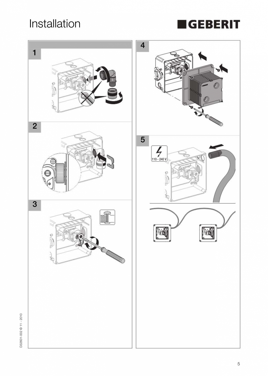 Pagina 5-Instructiuni de instalare pentru elementul Geberit GIS pentru pisoar GEBERIT Instructiuni montaj,...