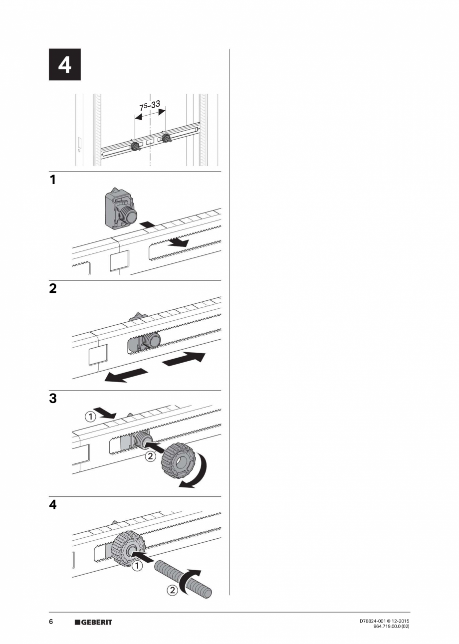 Pagina 6-Manual de instalare pentru  element  Geberit GIS pentru pisoar, universal, pentru sistem de...
