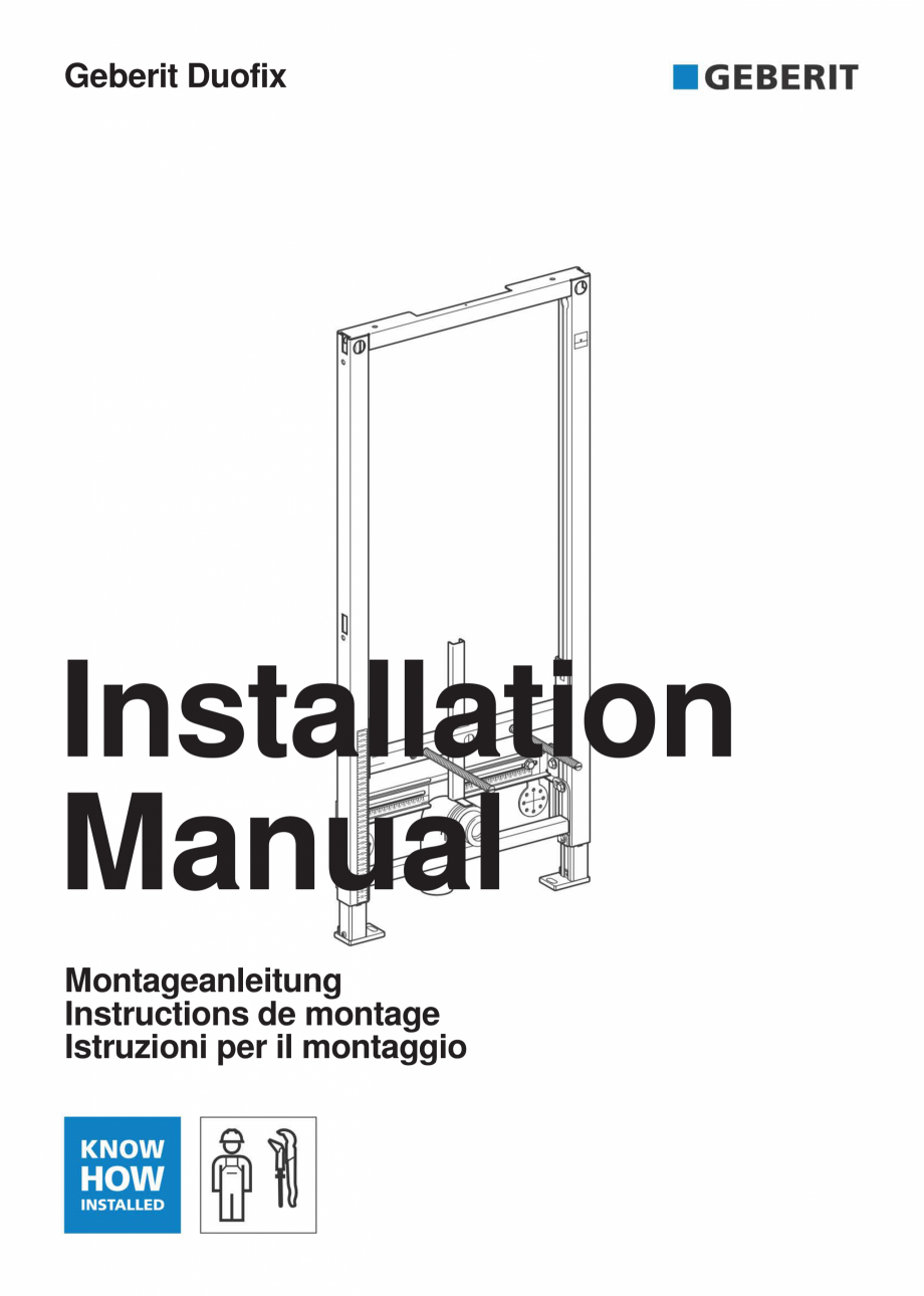 Pagina 1-Instructiuni de instalare pentru  Geberit Duofix pentru bideu GEBERIT Instructiuni montaj, utilizare...