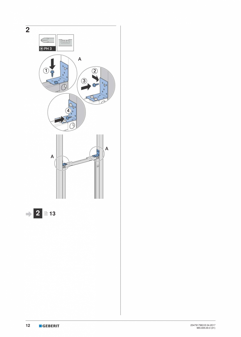 Pagina 12-Instructiuni de instalare pentru  Geberit Duofix pentru bideu GEBERIT Instructiuni montaj, utilizare...