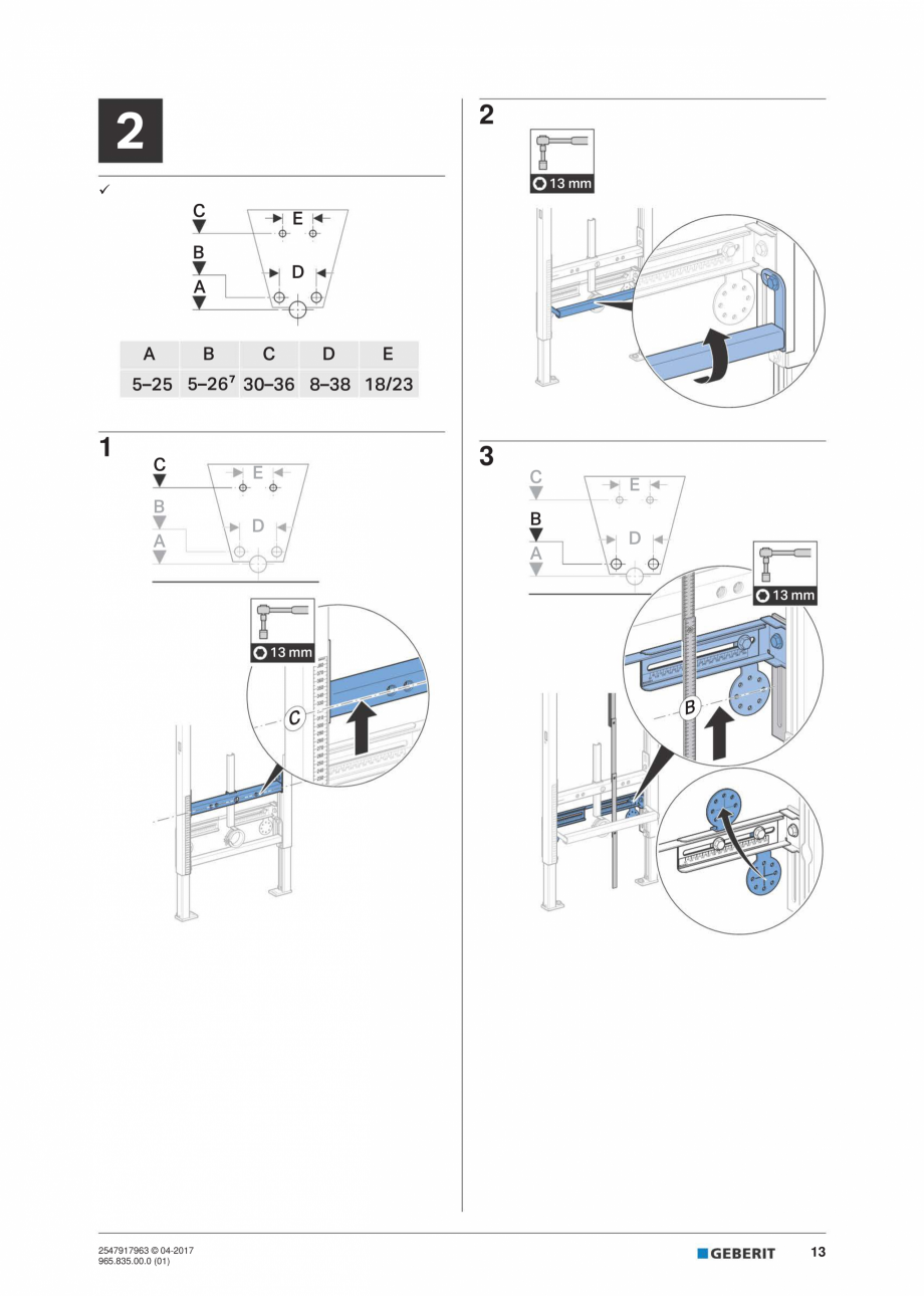 Pagina 13-Instructiuni de instalare pentru  Geberit Duofix pentru bideu GEBERIT Instructiuni montaj, utilizare...