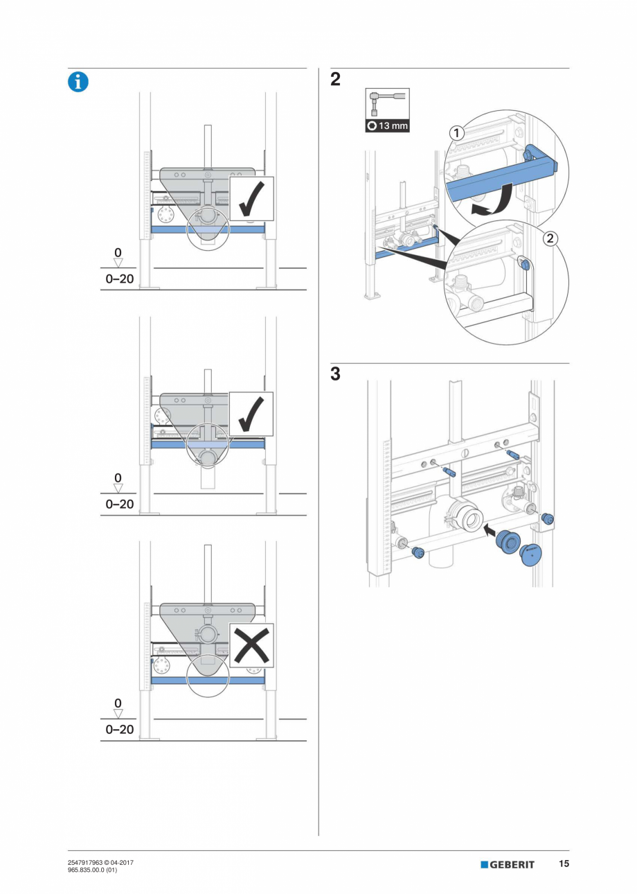 Pagina 15-Instructiuni de instalare pentru  Geberit Duofix pentru bideu GEBERIT Instructiuni montaj, utilizare...