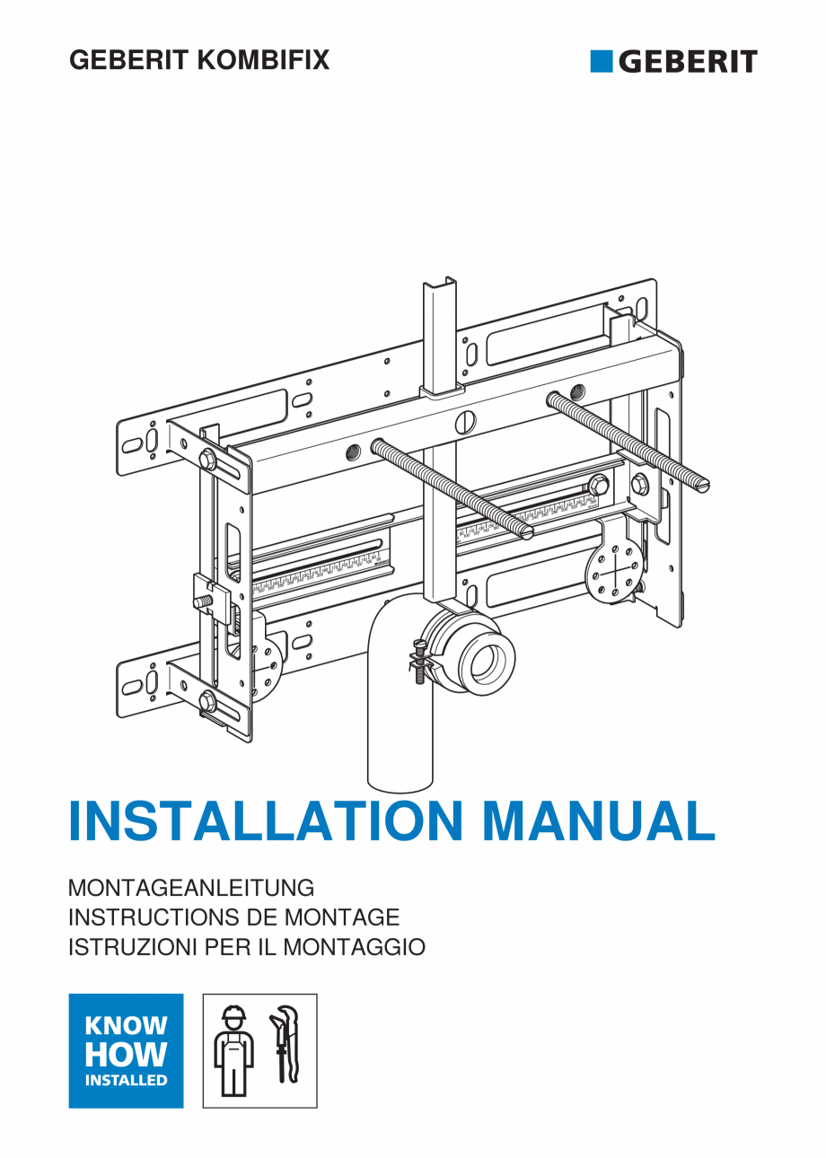 Pagina 1-Instructiuni de instalare pentru elementul Geberit Kombifix pentru bideu, universal  GEBERIT...