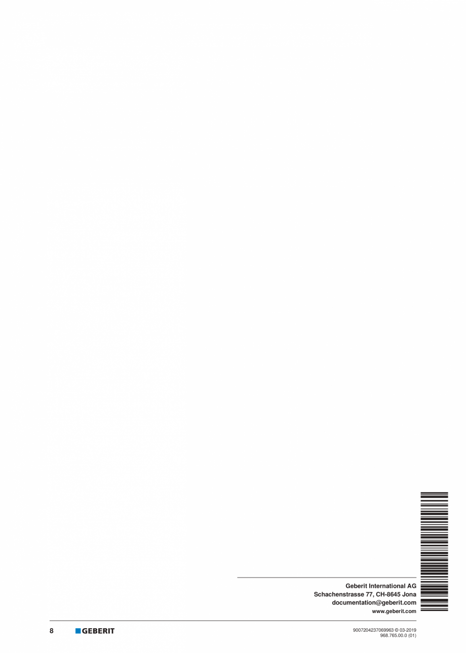 Pagina 8-Instructiuni de instalare pentru elementul Geberit Kombifix pentru bideu, universal  GEBERIT...