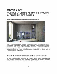 Talentul universal pentru constructii cu pereti din gips carton - prezentarea sistemului Geberit Duofix