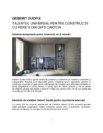 Talentul universal pentru constructii cu pereti din gips carton - prezentarea sistemului Geberit Duofix GEBERIT