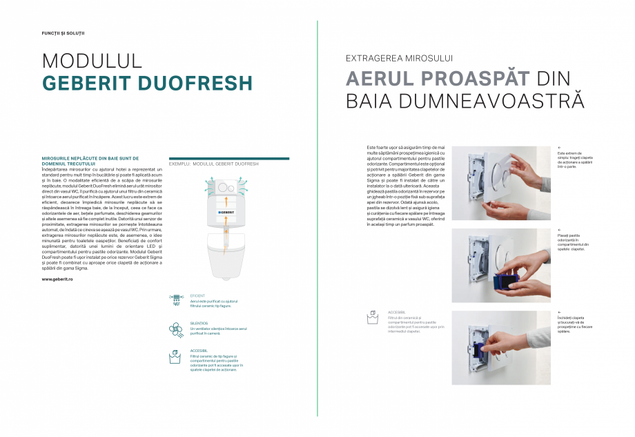 Pagina 2-Sistem WC Geberit GEBERIT DuoFresh Catalog, brosura Romana GH
HƮFLHQW GHRDUHFH ËPSLHGLFà...