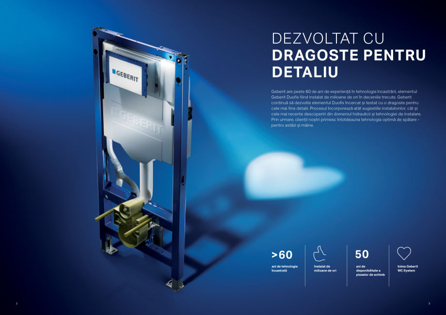 Pagina 2-Sistem de instalare Geberit GEBERIT Duofix Catalog, brosura Romana �ine
emisii de CO2 în...