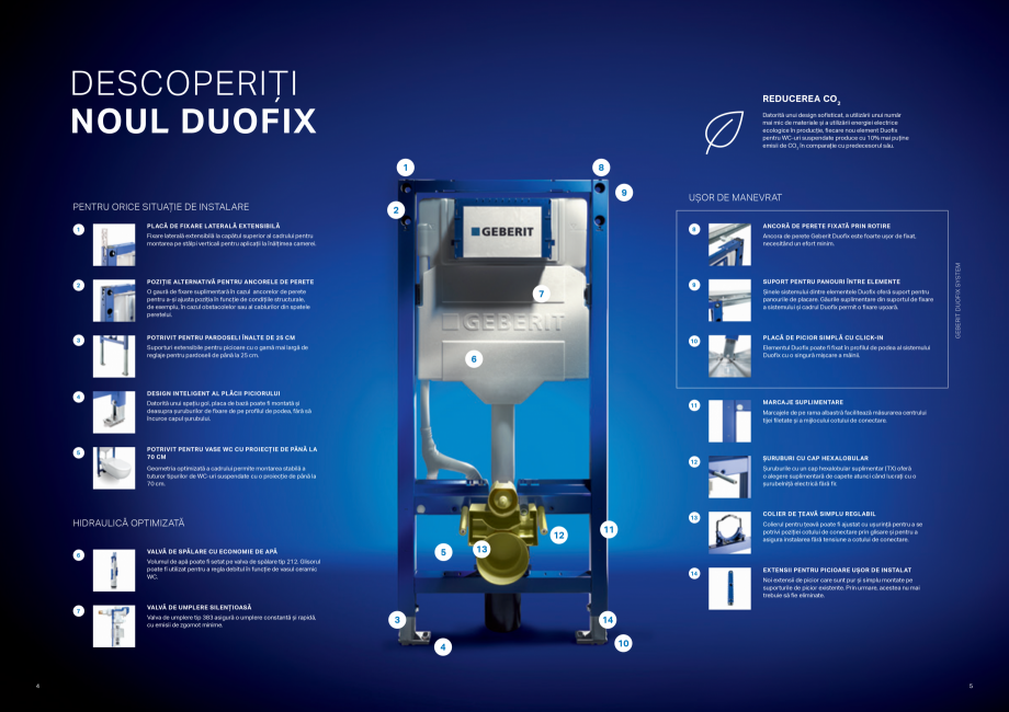 Pagina 3-Sistem de instalare Geberit GEBERIT Duofix Catalog, brosura Romana tabilă a
tuturor tipurilor de...