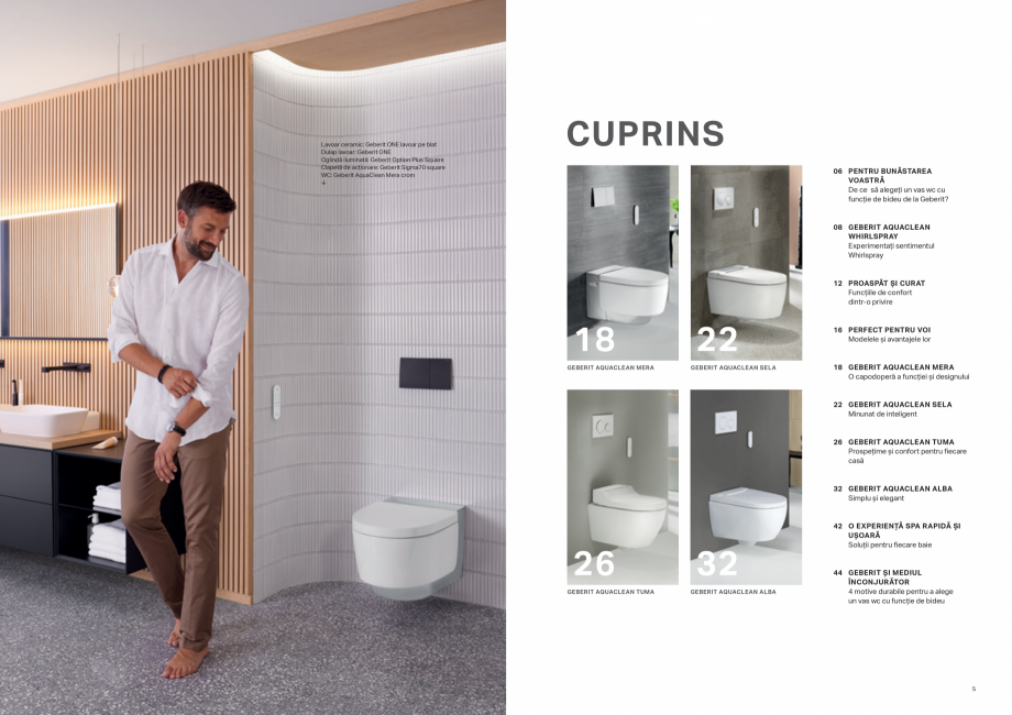 Pagina 3-Geberit - AQUACLEAN - vasul WC cu functie de bideu GEBERIT Catalog, brosura Romana de acționare :...