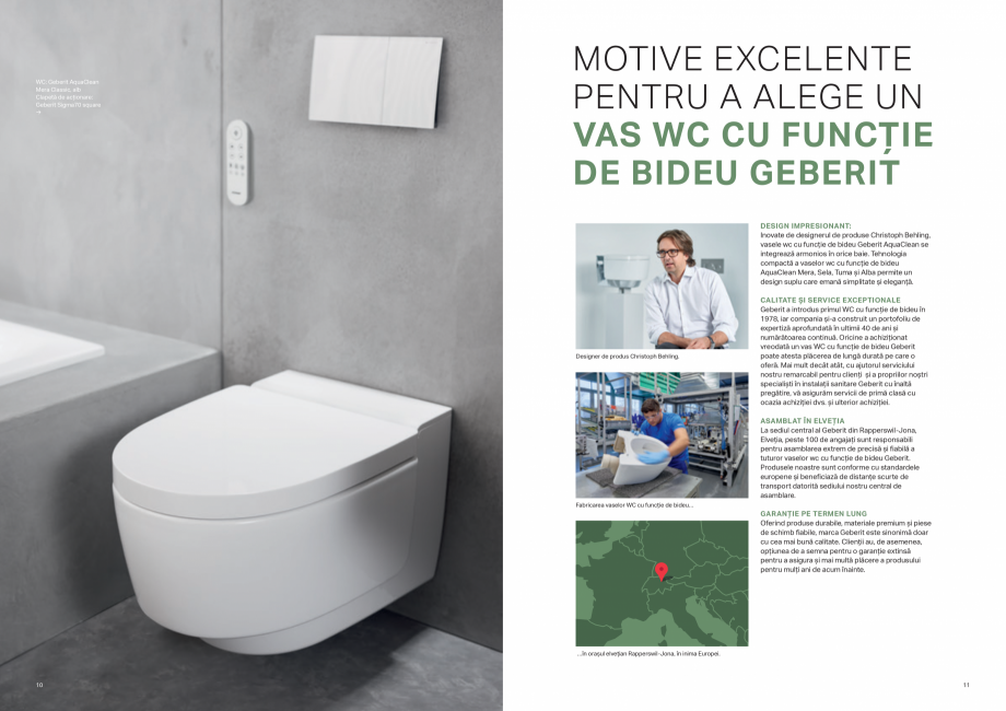 Pagina 6-Geberit - AQUACLEAN - vasul WC cu functie de bideu GEBERIT Catalog, brosura Romana �ionare:
Geberit ...