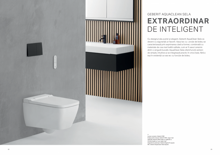 Pagina 12-Geberit - AQUACLEAN - vasul WC cu functie de bideu GEBERIT Catalog, brosura Romana c tip fagure. În...