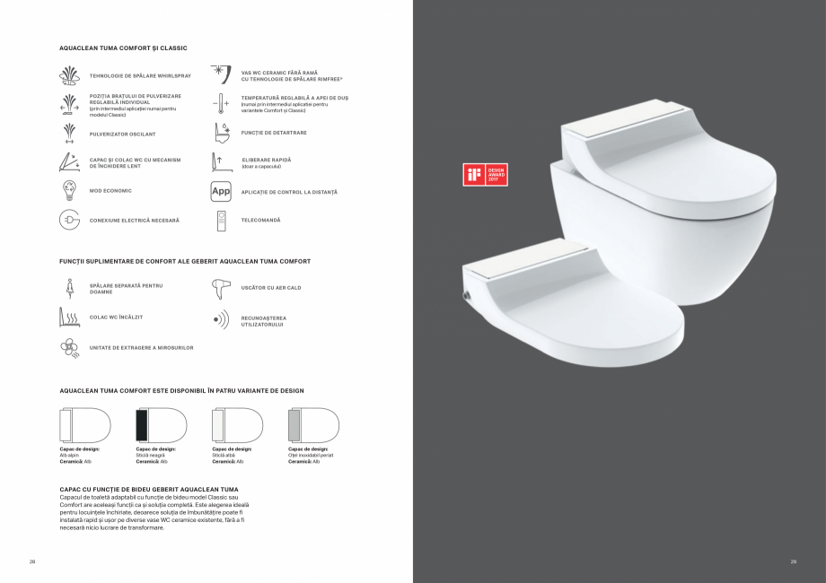 Pagina 15-Geberit - AQUACLEAN - vasul WC cu functie de bideu GEBERIT Catalog, brosura Romana ate arăta ca un ...