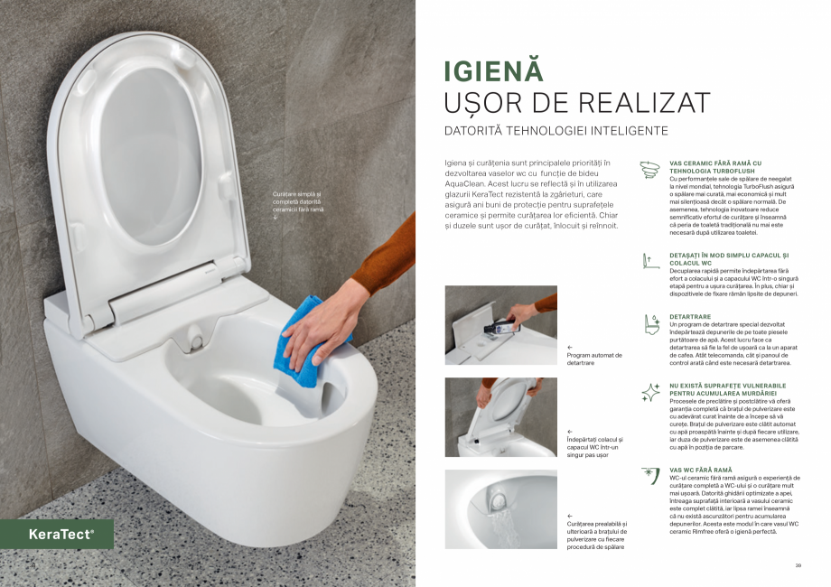 Pagina 20-Geberit - AQUACLEAN - vasul WC cu functie de bideu GEBERIT Catalog, brosura Romana an Sela Square
22...