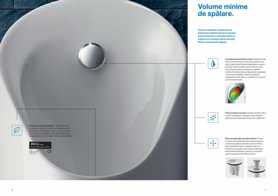 Pagina 4-Sisteme Geberit pentru pisoar GEBERIT Catalog, brosura Romana sign inteligent.
Trei opțiuni. În...