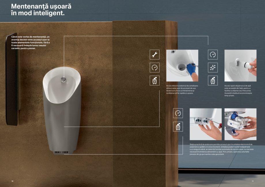 Pagina 6-Sisteme Geberit pentru pisoar GEBERIT Catalog, brosura Romana atorită funcției automate de oprire ...