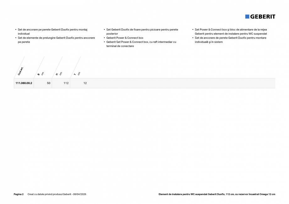 Pagina 2-Element de instalare pentru WC suspendat Geberit Duofix, 112 cm, cu rezervor &icirc;ncastrat Omega...