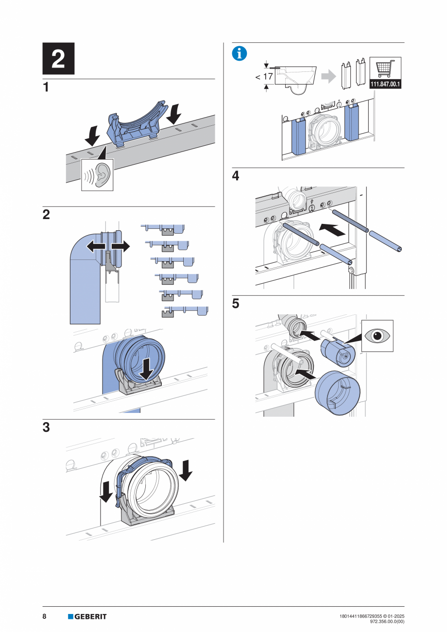 Pagina 8-Instructiuni de montaj - Geberit Duofix Delta  GEBERIT Instructiuni montaj, utilizare Engleza,...