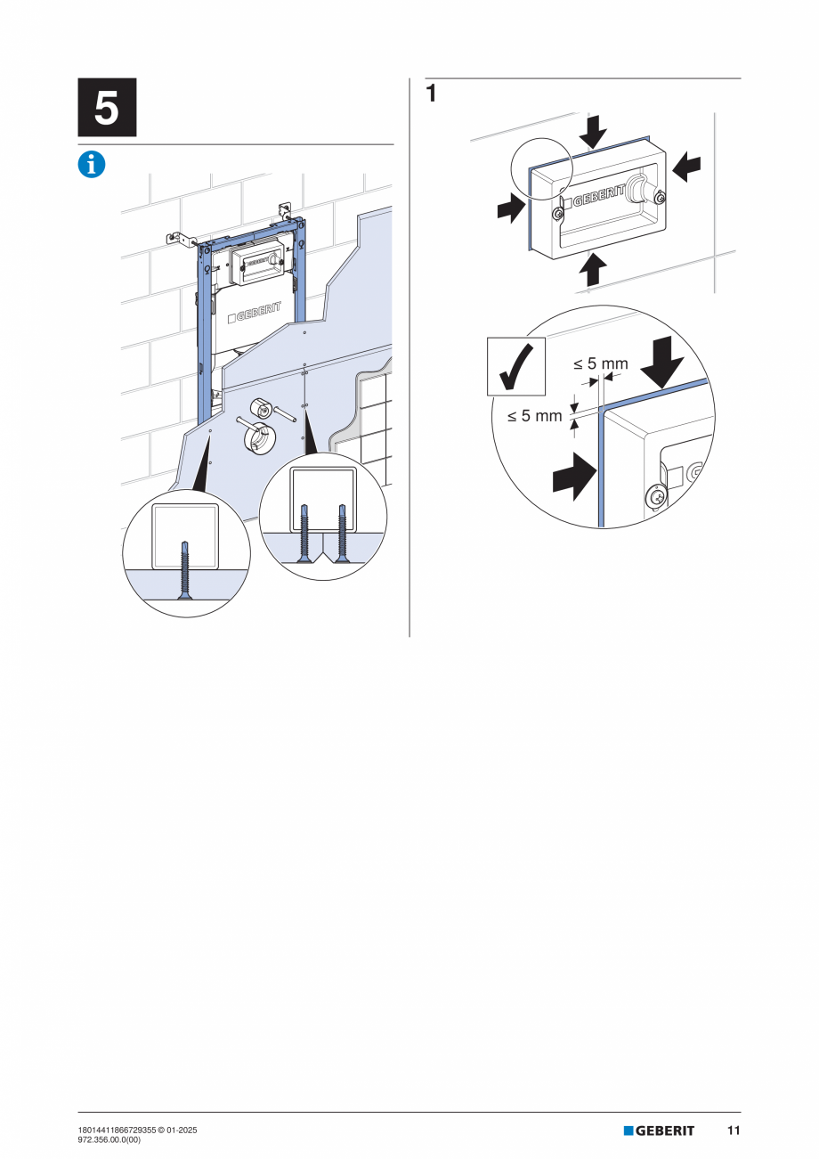 Pagina 11-Instructiuni de montaj - Geberit Duofix Delta  GEBERIT Instructiuni montaj, utilizare Engleza,...