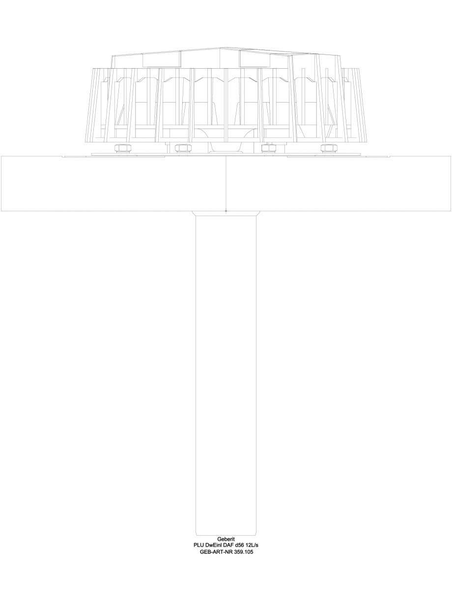 Pagina 1-CAD-DWG Receptor de terasa Geberit Pluvia cu flansa de fixare, pentru folii de hidroizolatie -...