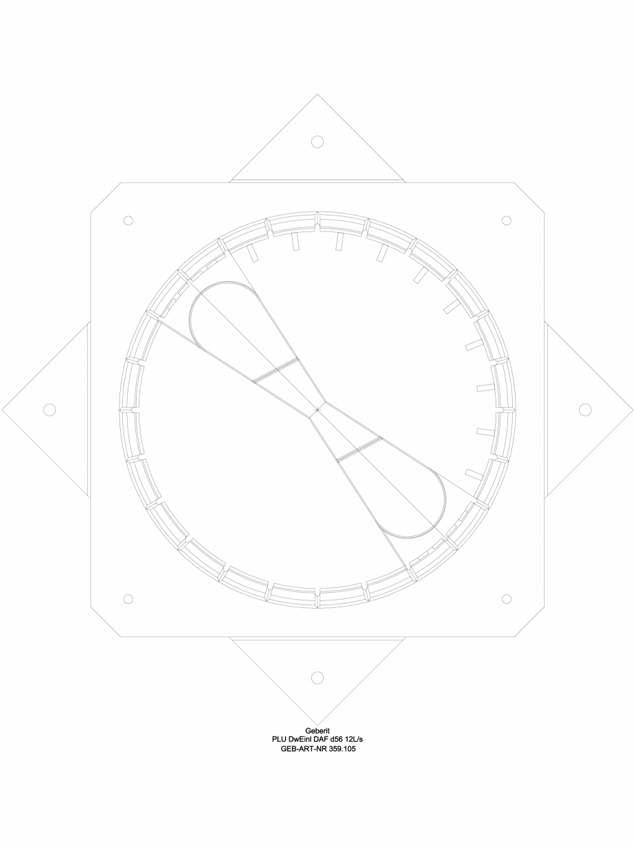 Pagina 1-CAD-DWG Receptor de terasa Geberit Pluvia cu flansa de fixare, pentru folii de hidroizolatie -...