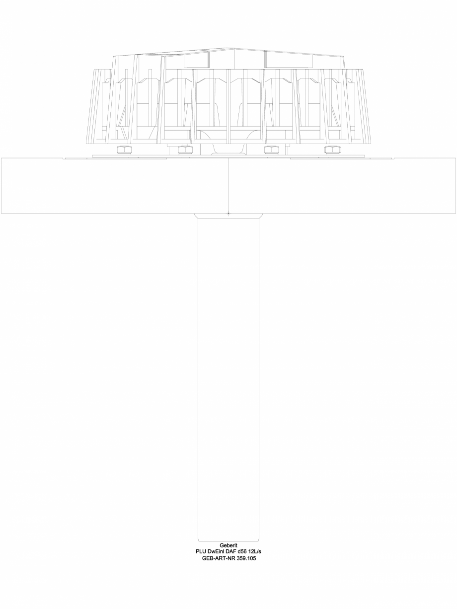 Pagina 1-CAD-DWG Receptor de terasa Geberit Pluvia cu flansa de fixare, pentru folii de hidroizolatie  -...