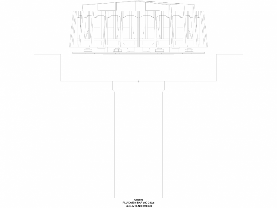 Pagina 1 - CAD-DWG Receptor de terasa Geberit Pluvia cu flansa de fixare, pentru folii de...
