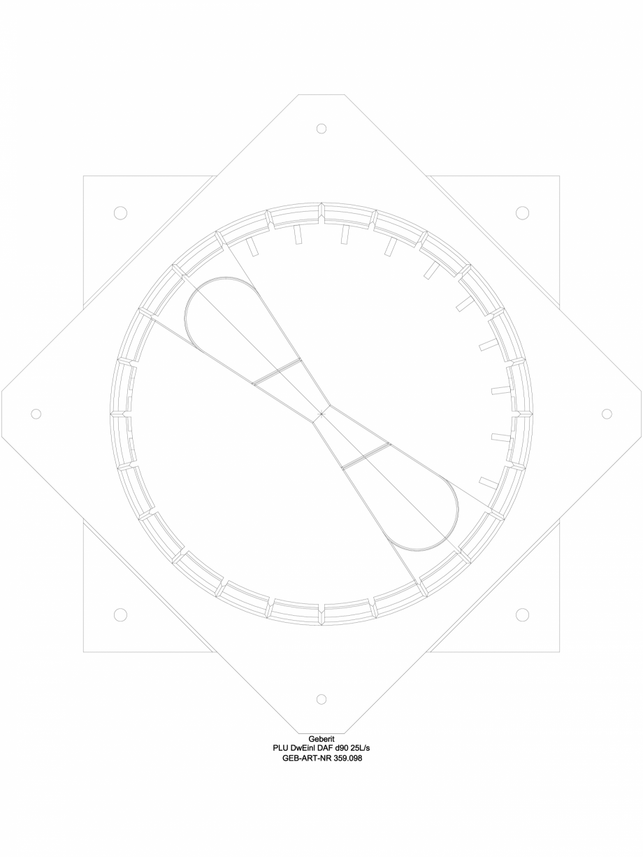 Pagina 1-CAD-DWG Receptor de terasa Geberit Pluvia cu flansa de fixare, pentru folii de hidroizolatie -...