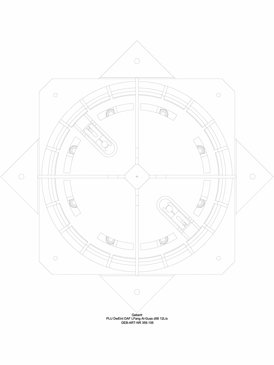 Pagina 1-CAD-DWG Receptor de terasa Geberit Pluvia cu flansa de fixare, pentru folii de hidroizolatie-...