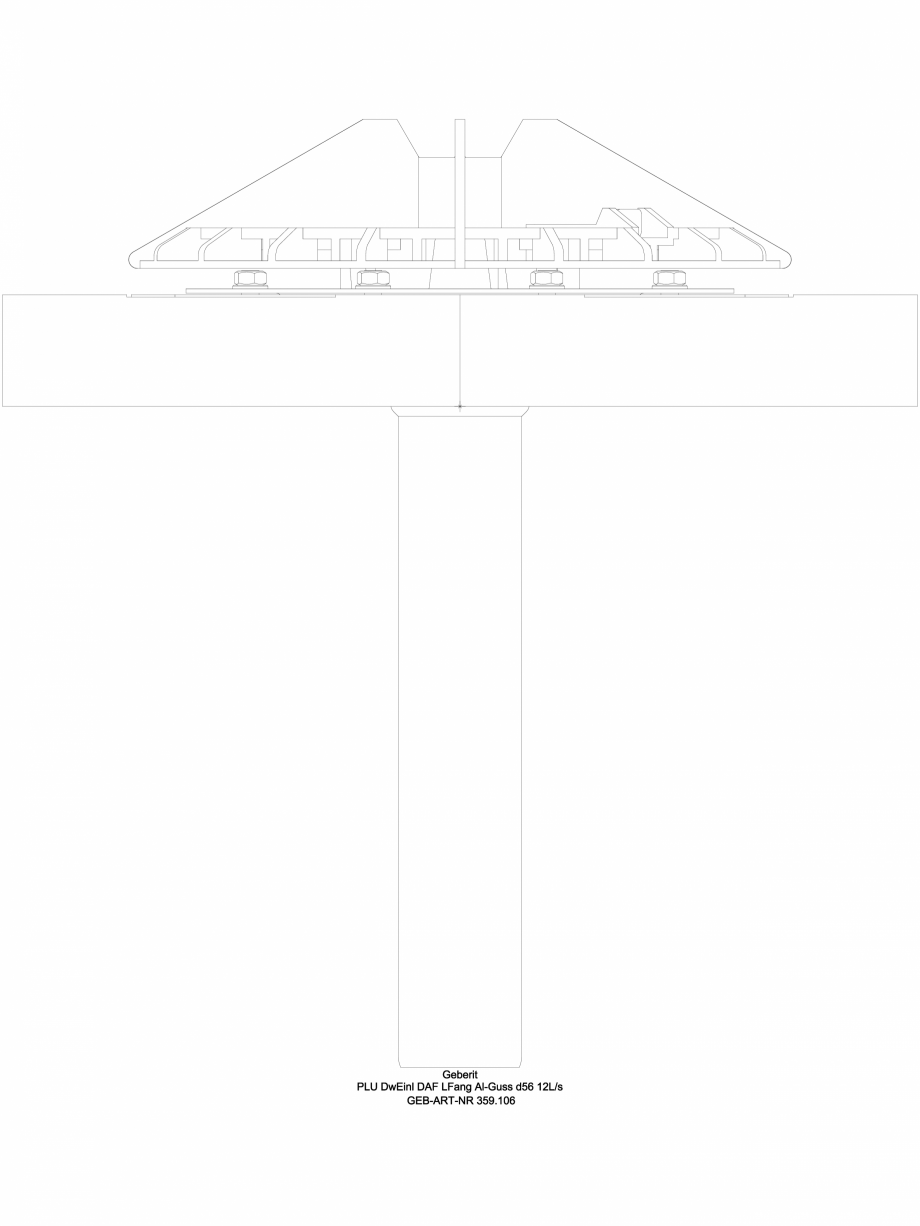 Pagina 1-CAD-DWG Receptor de terasa Geberit Pluvia cu flansa de fixare, pentru folii de hidroizolatie-...