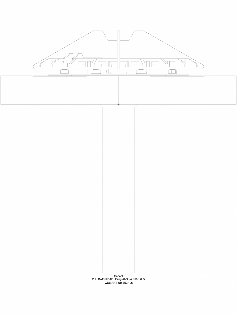 Pagina 1-CAD-DWG Receptor de terasa Geberit Pluvia cu flansa de fixare, pentru folii de hidroizolatie-...