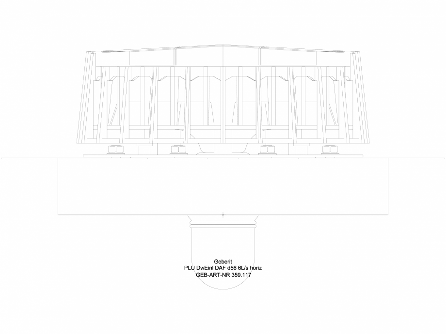 Pagina 1-CAD-DWG Receptor de terasa Geberit Pluvia cu flansa de fixare, pentru folii de hidroizolatie -...