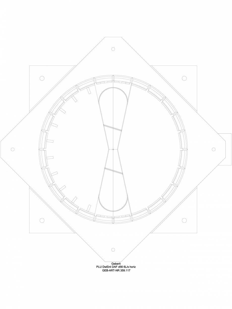 Pagina 1-CAD-DWG Receptor de terasa Geberit Pluvia cu flansa de fixare, pentru folii de hidroizolatie -...