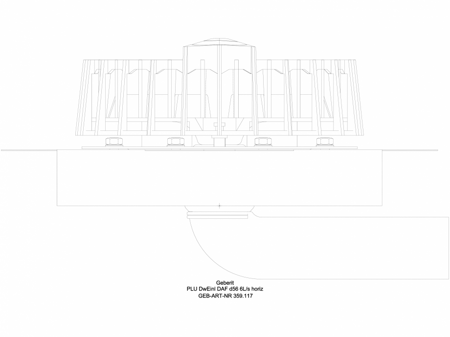 Pagina 1-CAD-DWG Receptor de terasa Geberit Pluvia cu flansa de fixare, pentru folii de hidroizolatie -...