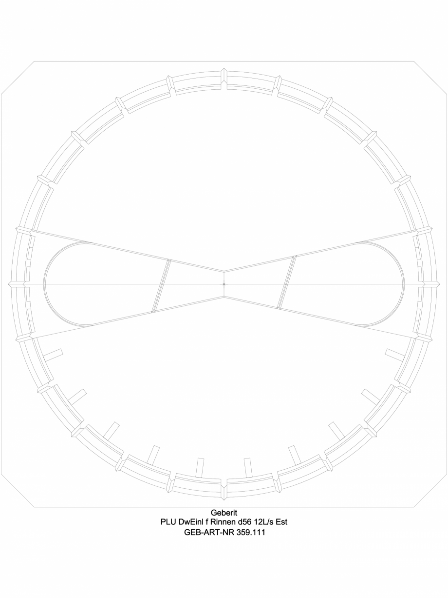 Pagina 1-CAD-DWG Receptor de terasa Geberit Pluvia cu folie de contact pentru jgheaburi - capacit max...
