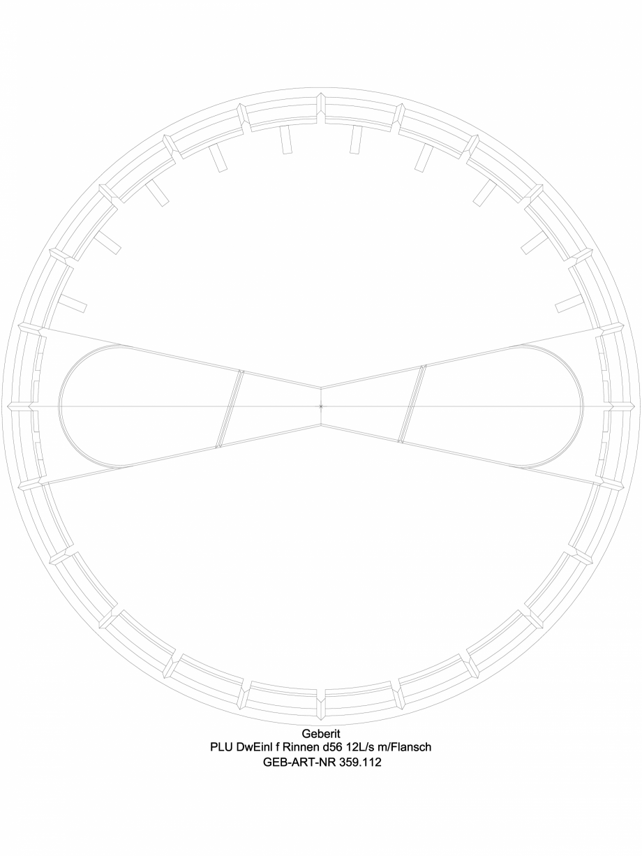 Pagina 1-CAD-DWG Receptor de terasa Geberit Pluvia cu flansa, pentru jgheaburi - capacit max de evacuare 12 l...