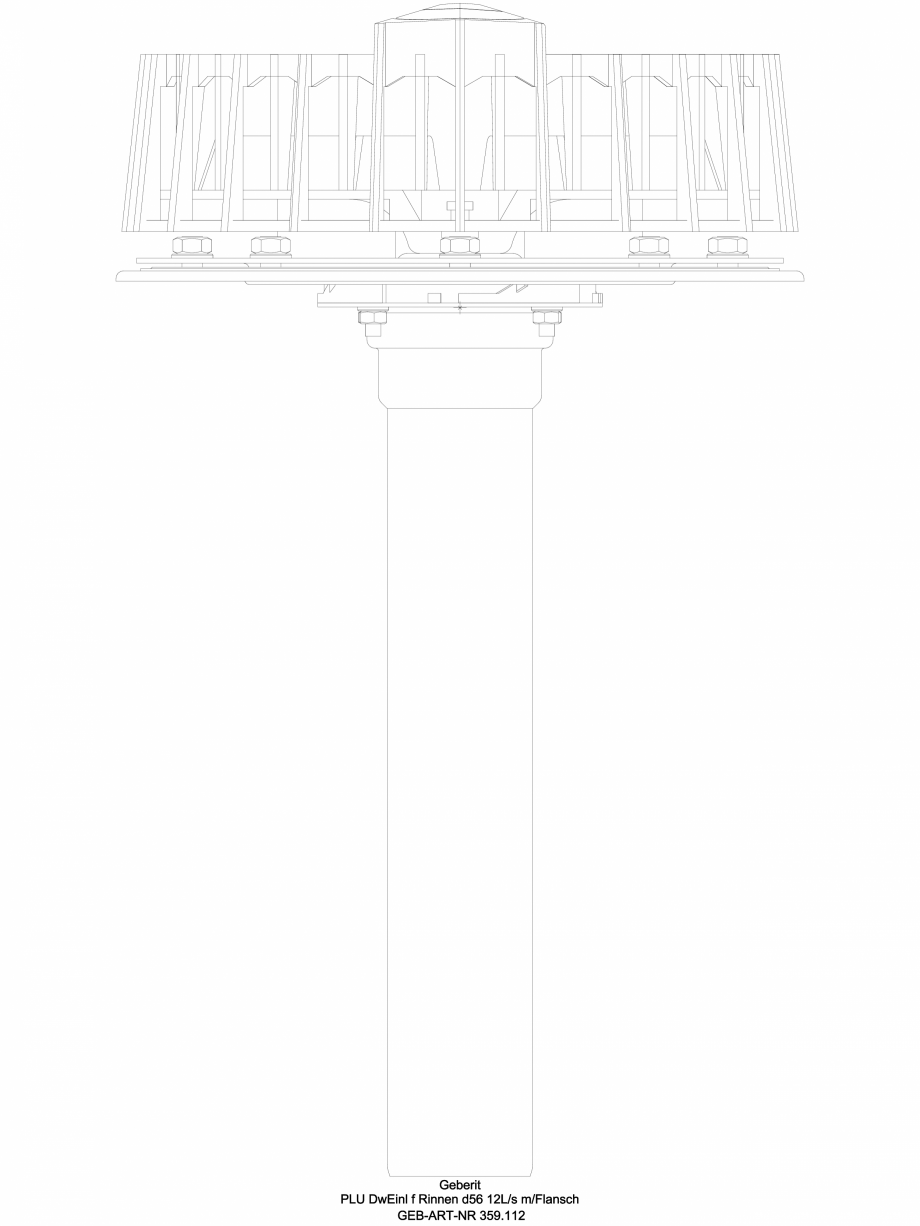 Pagina 1-CAD-DWG Receptor de terasa Geberit Pluvia cu flansa, pentru jgheaburi - capacit max de evacuare 12 l...