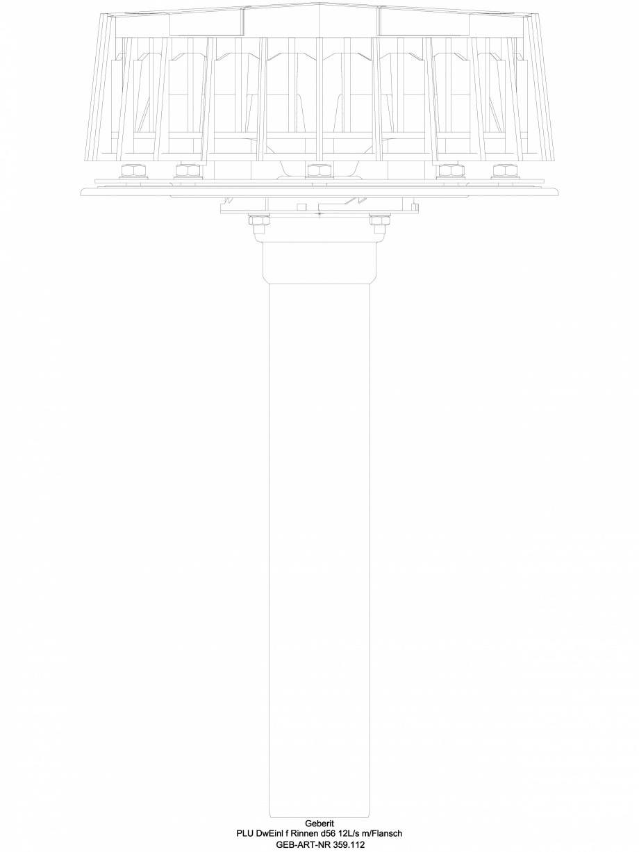 Pagina 1-CAD-DWG Receptor de terasa Geberit Pluvia cu flansa, pentru jgheaburi - capacit max de evacuare 12 l...