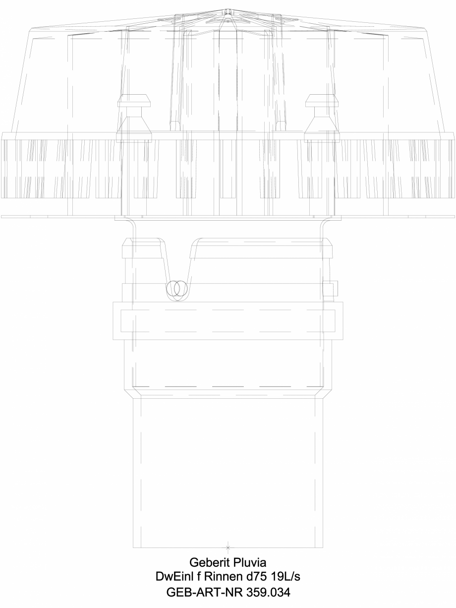 Pagina 1-CAD-DWG Receptor de terasa Geberit Pluvia pentru jgheaburi - capacit max de evacuare 19 l - cod 359....