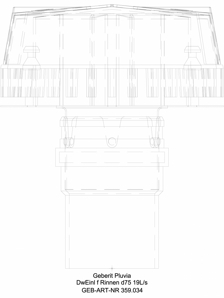 Pagina 1-CAD-DWG Receptor de terasa Geberit Pluvia pentru jgheaburi - capacit max de evacuare 19 l - cod 359....