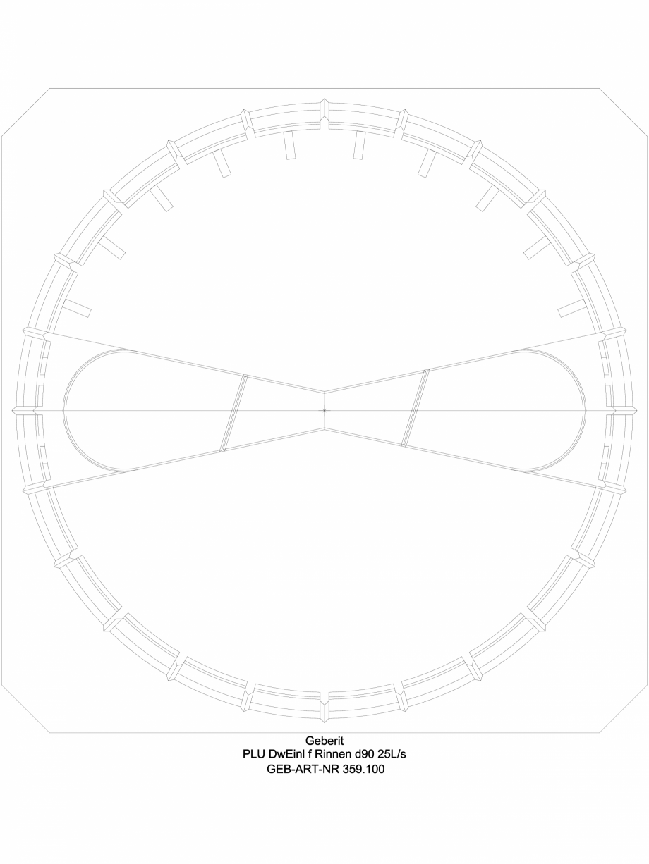 Pagina 1-CAD-DWG Receptor de terasa Geberit Pluvia cu folie de contact pentru jgheaburi - capacit max de...