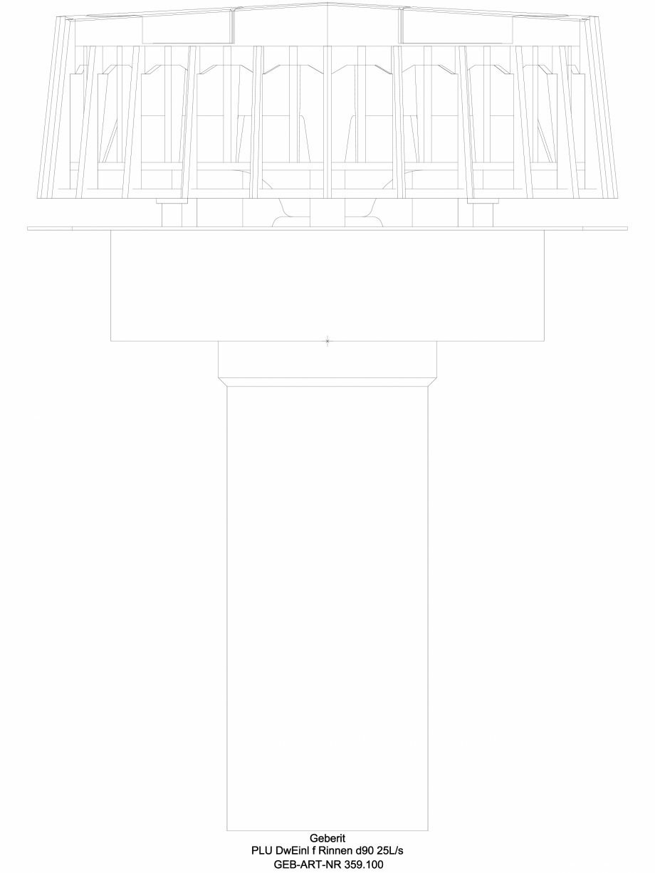 Pagina 1-CAD-DWG Receptor de terasa Geberit Pluvia cu folie de contact pentru jgheaburi - capacit max de...
