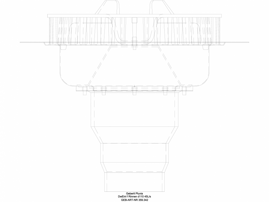 Pagina 1-CAD-DWG Receptor de terasa Geberit Pluvia pentru jgheaburi - capacitate evacuare 45l - cod 359.342...