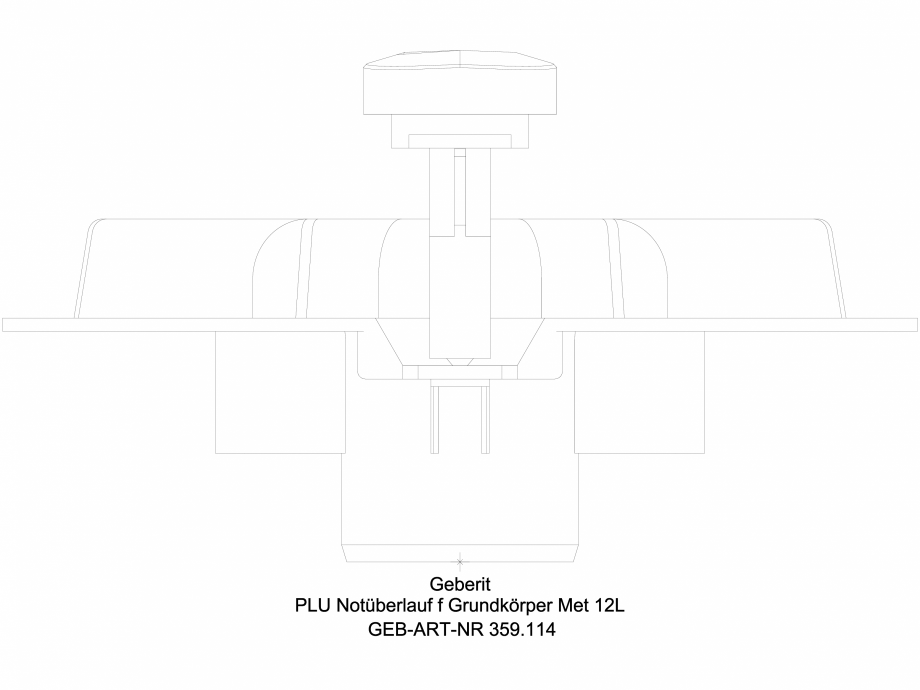 Pagina 1-CAD-DWG Preaplin de urgenta Geberit Pluvia - cod 359.114.00.1_L GEBERIT Detaliu de produs 